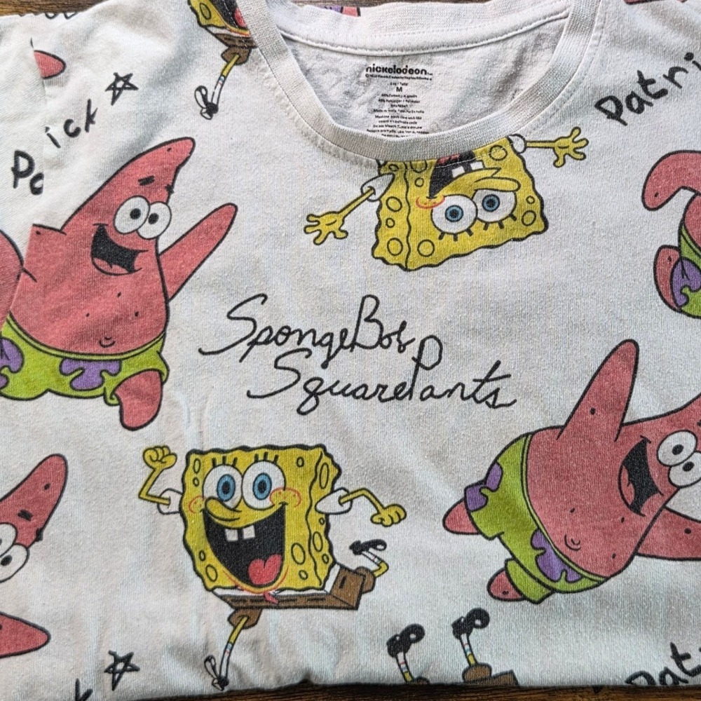 Nickelodeon SpongeBob SquarePants Patrick Star All Over Print T-Shirt Gray M